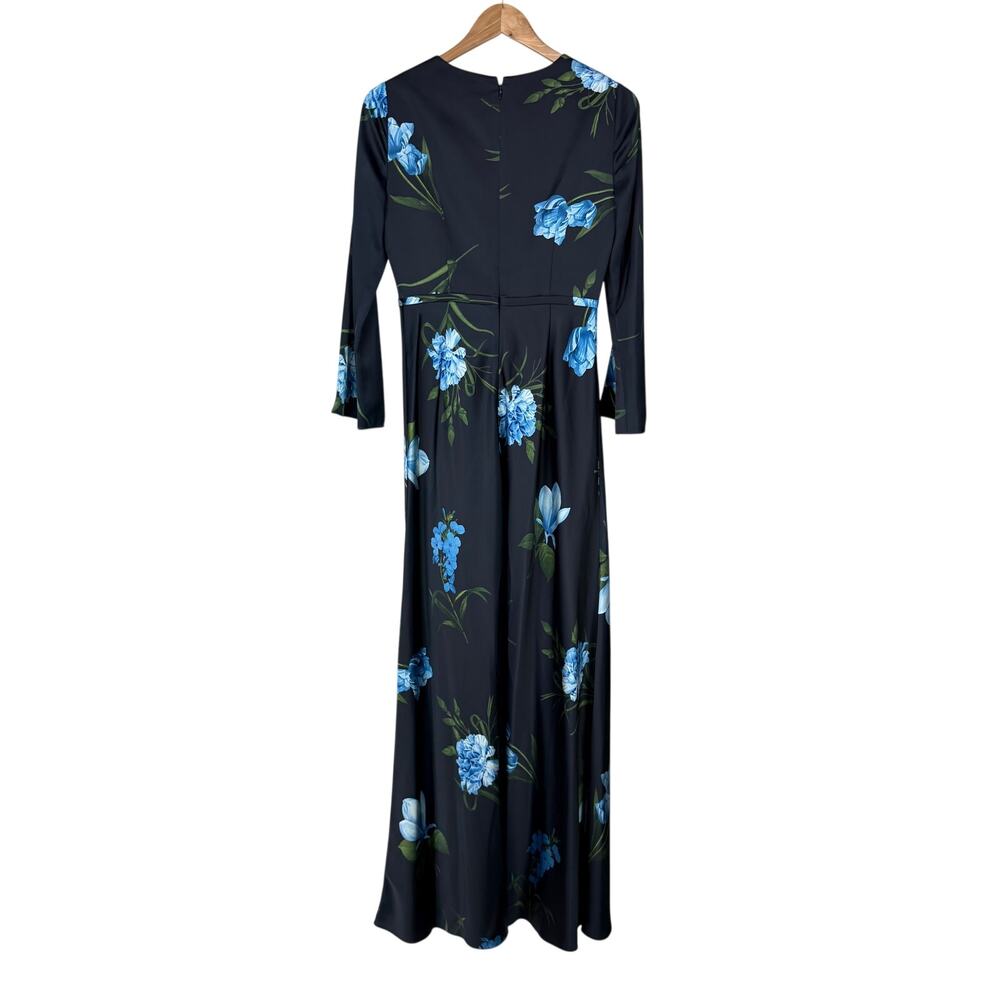 Sachin & Babi NWT Embellished Alex Gown Sz 2 Night Sky Blue Oculata Satin Crepe - Picture 4 of 13